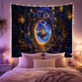 thumbnail image 2 of Vintage Bookshelves Library with Ornate Circular Portal Through, Mystical Fantasy for Space Lovers, Galaxy Room Decor, Graduation Gift, Tapestry Wall Hanging for Bedroom and Dorm, 2 of 6