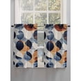 thumbnail image 3 of Kitchen Curtains 54 Inches length, Navy Blue Burnt Orange Window Treatment Curtain Drapes, Retro Abstract Geometric Thermal Insulated Drapes for Basement Hotel RV, 42"x54", 2 Panels, 3 of 7