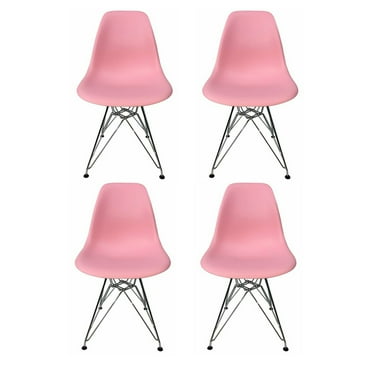 Eiffel Dining Chair with Chrome Base - Pink