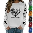 thumbnail image 4 of Cute Crew Neck Sweatshirts for Women Spring Fall Fashion Long Sleeve Graphic Print Pullover Tops Casual Workout Shirts(Wine,M), 4 of 4