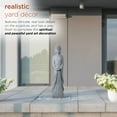 thumbnail image 4 of Alpine Corporation 32" Tall Cement Standing Buddha Outdoor Garden Statue, Gray, 4 of 13