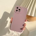 thumbnail image 3 of Compatible with iPhone 13 Case，Simple Cute Solid Color Design Frosted Soft TPU Silicone Anti-Fall Anti-Scratch Slim Shockproof Protective Case for iPhone 13 -Purple, 3 of 11