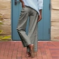 thumbnail image 6 of Pxxlle Straight Leg Pants for Women Casual Summer Spring Elastic Waisted Drawstring Pant Solid Color Wide Leg Long Pants Gray L, 6 of 8