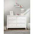 Baby Crib with 4 Drawer Chest and Double Dresser Set in White