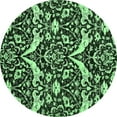thumbnail image 1 of Ahgly Company Indoor Round Abstract Emerald Green Modern Area Rugs, 3' Round, 1 of 4