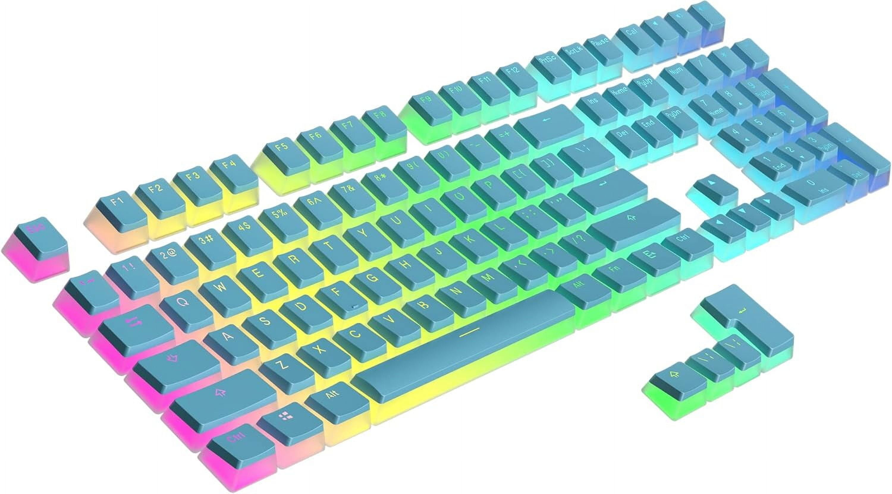 SHIQI-Pudding PBT Keycaps | 112 Double Shot Translucent ANSI US & ISO ...