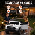 thumbnail image 4 of RAM 24V Kids Ride on Truck Cars, Ride on Toys with Remote Control, Electric Car for Kids 2 Seater, Powered Toddler Car with Bluetooth MP3 4 Wheels Suspension for Boys Girls, White, 4 of 8