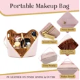 thumbnail image 6 of LARGE Capacity PU Makeup Bag, Travel Cosmetic Bag with Handle & 3 Dividers, 6 of 6