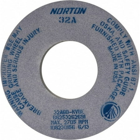 

Norton 12 Diam x 5 Hole x 1 Thick K Hardness 60 Grit Surface Grinding Wheel