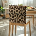 thumbnail image 3 of Xoenoiee Vintage Leopard Print Dining Chair Back Cover, Washable Kitchen Dinner Chair Seat Covers, Removable Slipcovers Protect for Dinning Room 20 x 19 Inch, 1 Pack, 3 of 7
