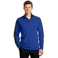 thumbnail image 2 of Sport-Tek ST861 Sport-Wick Textured Colorblock 1/4-Zip Pullover, True Royal/ Black, XL, 2 of 2