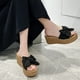 thumbnail image 4 of Mujeres Bowknot Beach Summer Pantuflas Plataforma Slope Heels Plus Size Shoes Wmkox8yii  hj789, 4 of 7