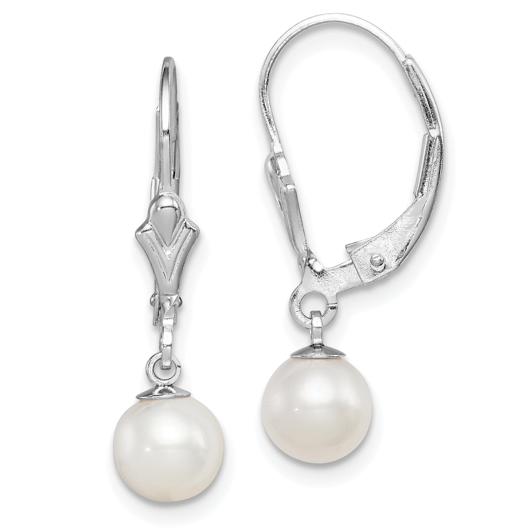 Pattern Pearl Earrings 925 Sterling Silver Earrings Classic Simulated Shell Pearl Stud Earrings 7mm White Round Pearl Studs Bridal Earrings 