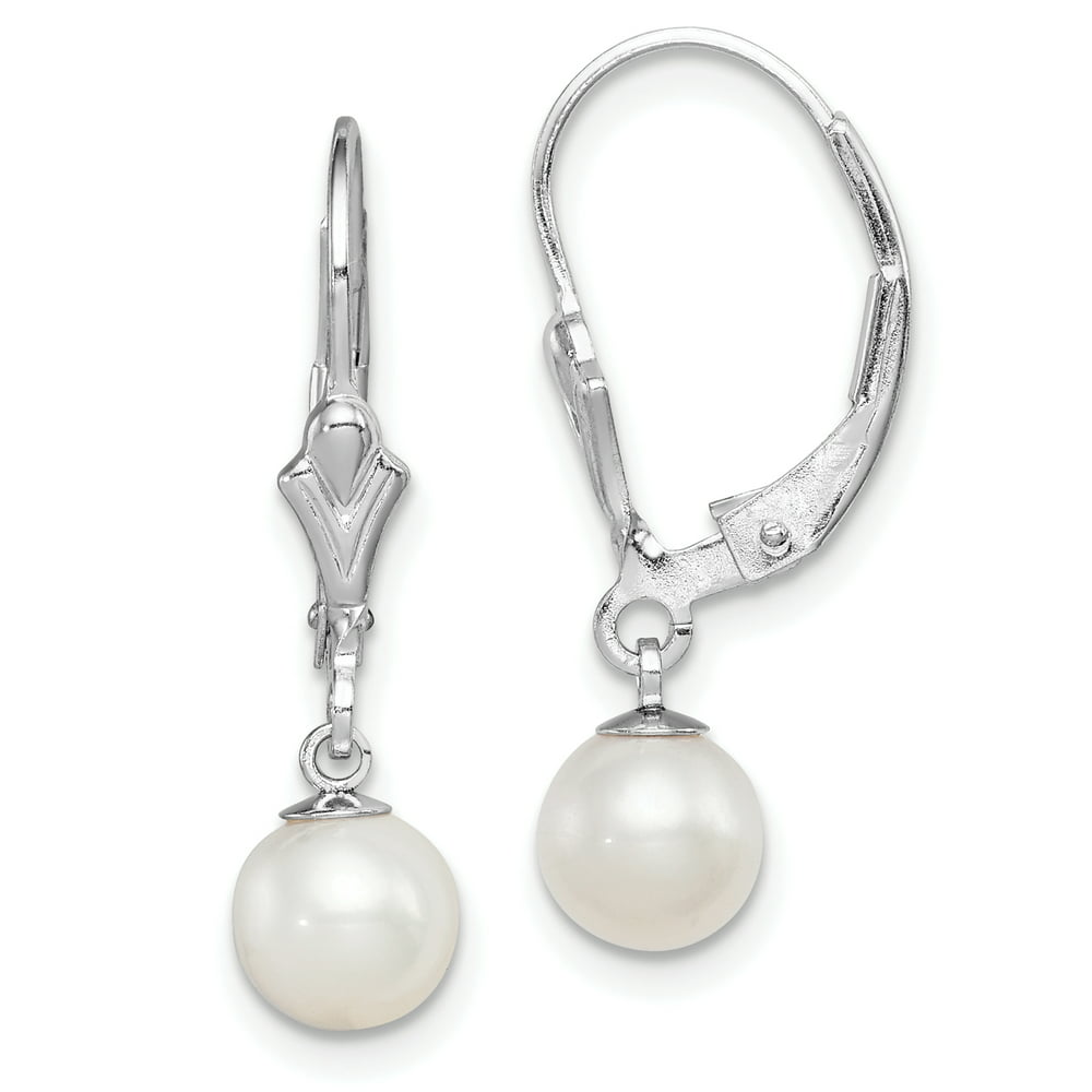 IceCarats - 925 Sterling Silver 7mm White Freshwater Cultured Pearl ...
