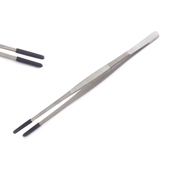 OdontoMed2011 12" Stainless Steel Hobby Tweezers With Pvc Coated Tips Stainless Steel Steamer Tweezers