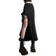 thumbnail image 1 of Women Gothic Punk High Waist Sexy Irregular Midi Long Skirt Harajuku Side Split Ruffle Trim Casual Party Bodycon Skirts Black, 1 of 4