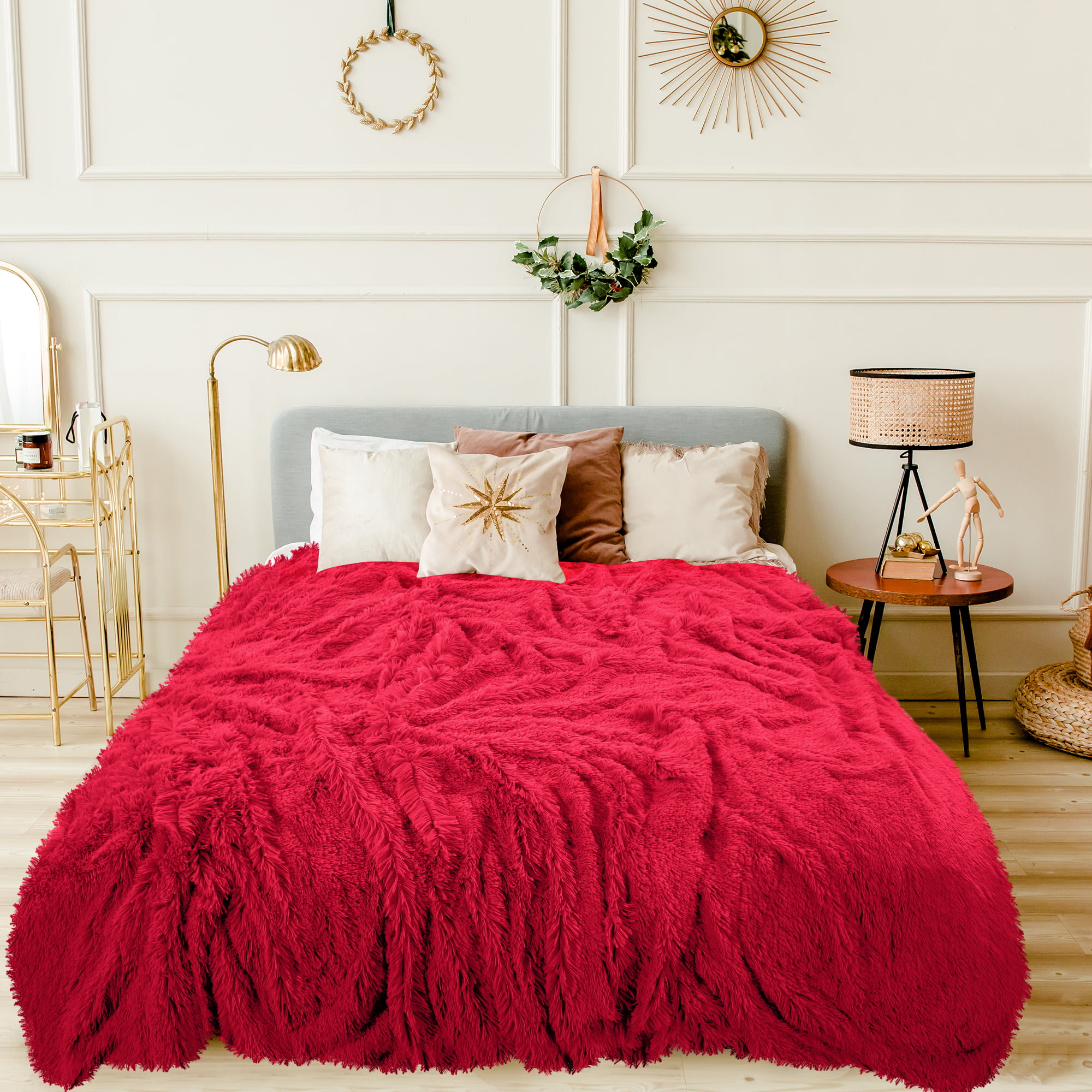 Animal Print Mink Faux Fur Sofa Throw Over Bed Spread Blanket Fleece 3 Size 