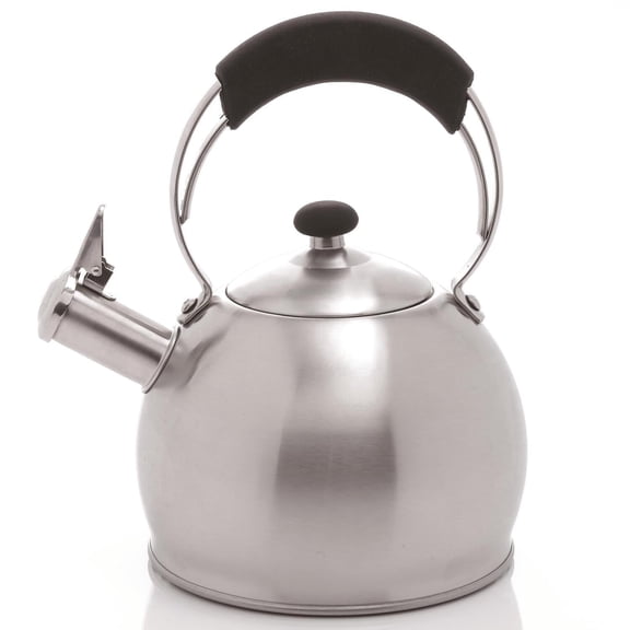 Creative Home Galaxy Stainless Steel Whistling Tea Kettle 2.6 Qt, Stovetop Induction Compatible Kettle with Heat-Resistant Handle