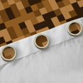 thumbnail image 4 of Feelyou Brown Abstract Curtains Pack of 2 (52x84 Each), Pixel Grid Miners Window Curtains, 4 of 6