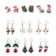 thumbnail image 1 of Juego de 9 pares de pendientes navideños para mujer, pendientes para niña, pendientes con forma de árbol y copo de nieve Ns2, 1 of 1