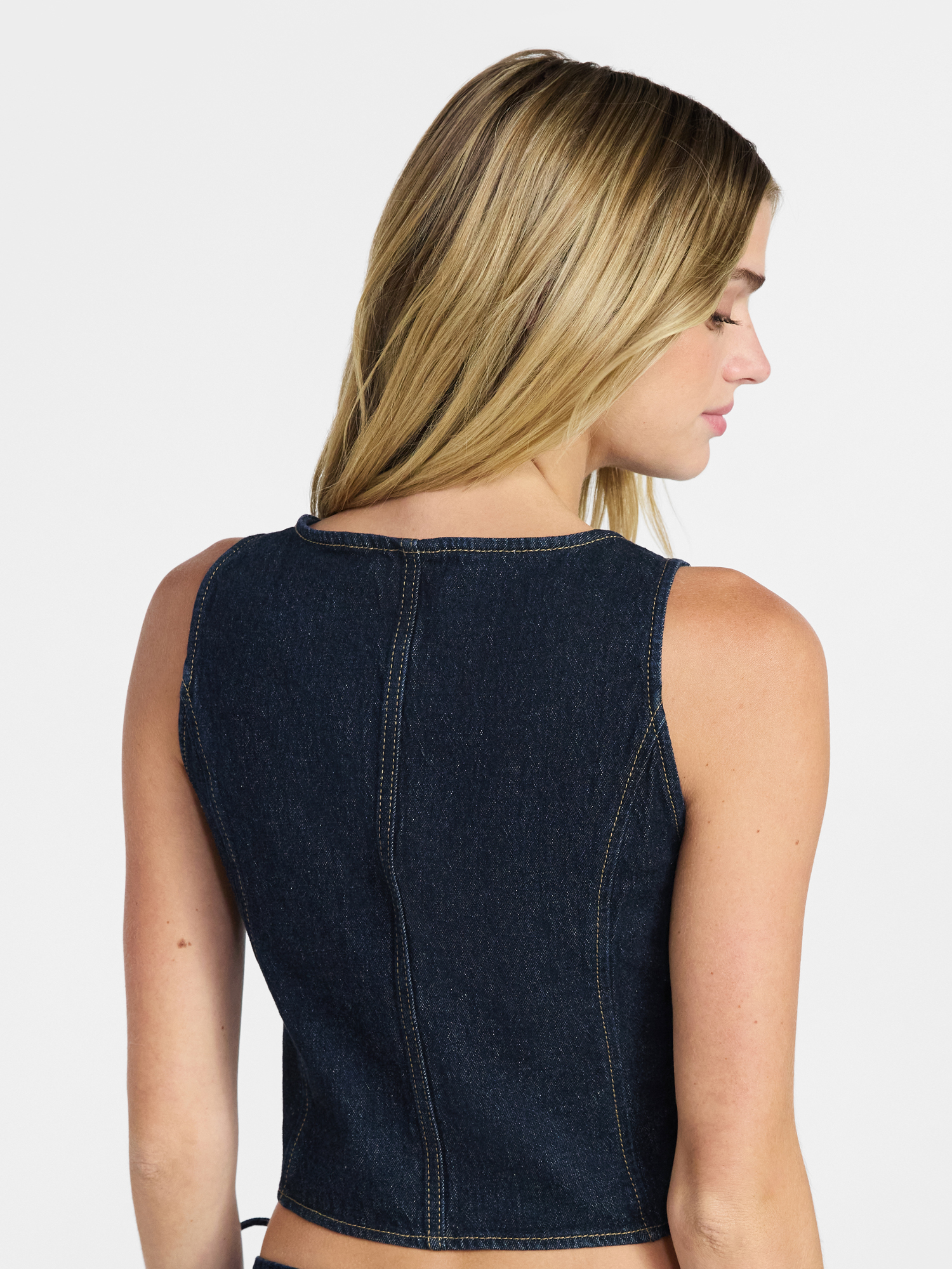 No Boundaries Cropped Denim Vest, Women’s XXS-XXL