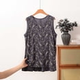 thumbnail image 2 of QSAWXQZ Women's Modal Printed Pajama Tank Crew Neck Sleeveless High Low Hem Layering Top Lounge for Summer 4XL, 2 of 5