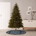 thumbnail image 6 of Xecao Playful Foxes Forest Blues Pattern Christmas Tree Skirt Holiday Part Decorations for Christmas Tree, Farmhouse Christmas Decor Xmas Holiday Home Party Decorations-36", 6 of 6