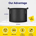 thumbnail image 2 of iPower 20 Pack 10 Gallon Grow Bags, Garden Planting Nonwoven Fabric Pots with Reinforced Handle, Heavy Duty and Aeration Planter Pot for Tomato, Fruits, Vegetables and Flowers, Black, 2 of 7