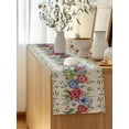 thumbnail image 5 of Table Runner 60 Inches Long for Kitchen Dining, Independence Day Dresser Scarf Farmhouse, Dining Table Decorations for Wedding/Parties, Retro Red Blue Flowers Leaves Plants 13 x 60 In, 5 of 8