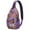 Purple Halloween Pumpkins, variant on Sling Backpack,Retro Halloween Ghost Pattern Sling Bag with Water Bottle Holder,Waterproof Sling Bag for Men/Women with Headphone Jack for Hiking,Travel