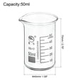 thumbnail image 2 of Uxcell 50ml Tall Form Glass Beaker 3.3 Borosilicate Graduated Lab Measuring Cups 2 Pack, 2 of 5