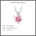 thumbnail image 5 of Gem Stone King 925 Sterling Silver Pink Zirconia Pendant Necklace for Women (1.50 Cttw, Gemstone Birthstone, Round 6MM, With 18 inch Silver Chain), 5 of 5