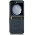 thumbnail image 3 of Feishell Case for Samsung Galaxy Z Flip 6 Retro Texture Premium PU Leather with Credit Card Holder Pocket Slim Fit for Women Men Protective Phone Case,Darkblue, 3 of 6