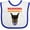 White and Royal, variant on Inktastic Funny Protected by a Doberman Pinscher Dog Boys or Girls Baby Bib