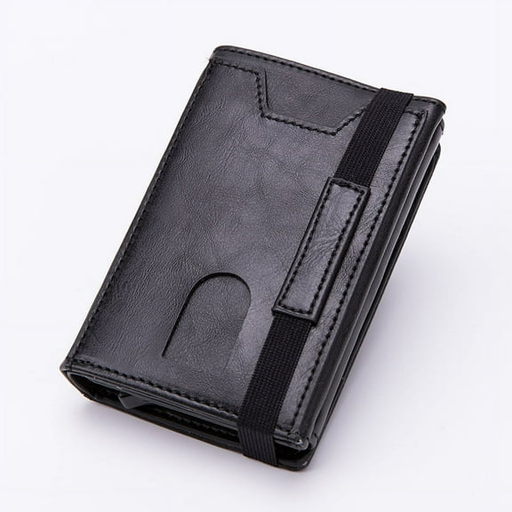 Simplicity ID Cases Carbon Fiber Credit Card Holder Blocking RFID Wallet Leather Unisex Security Information aluminum alloy Purse