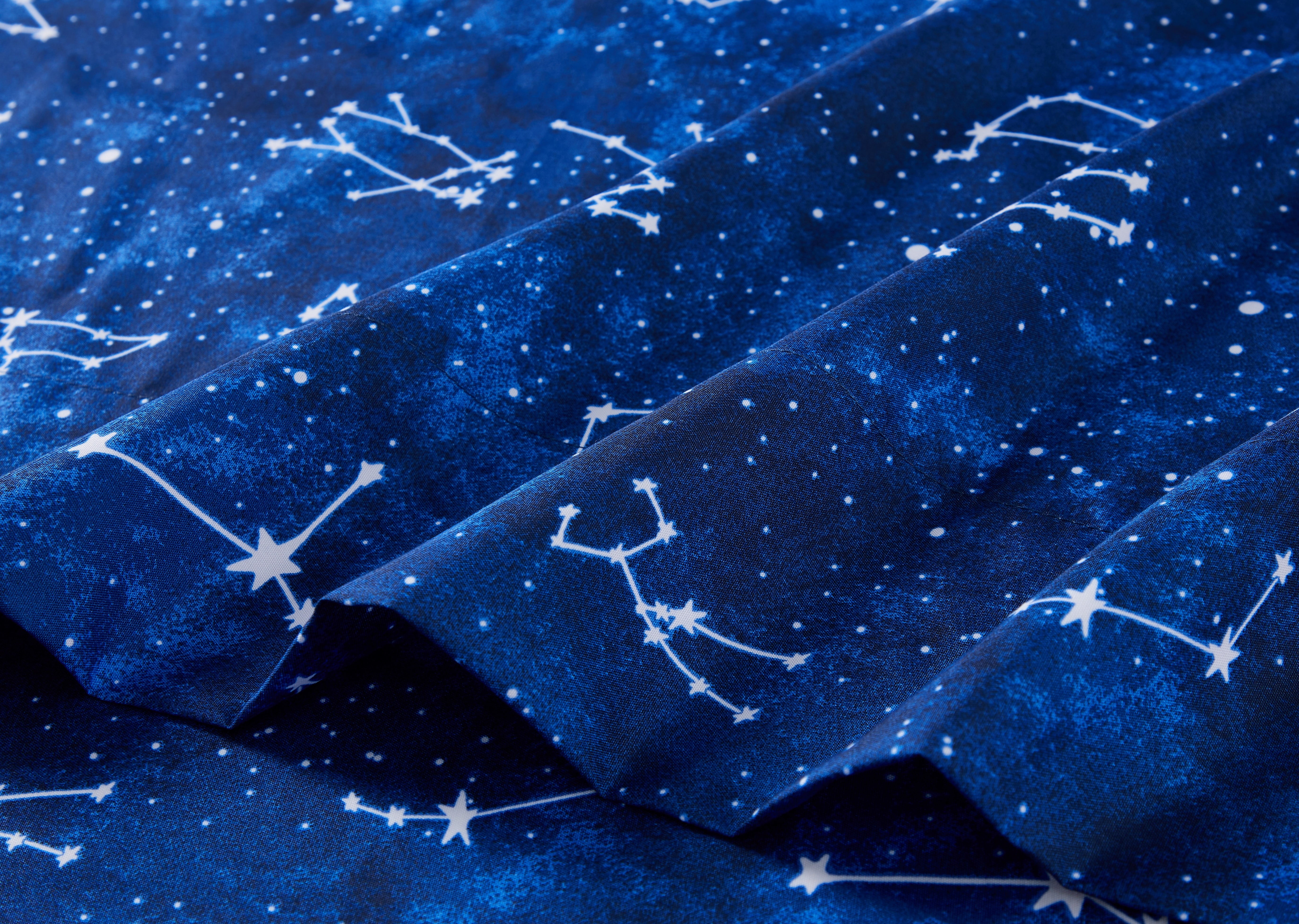 Your Zone Kids Microfiber Sheet Set, Blue Stars, Twin, 3 Piece