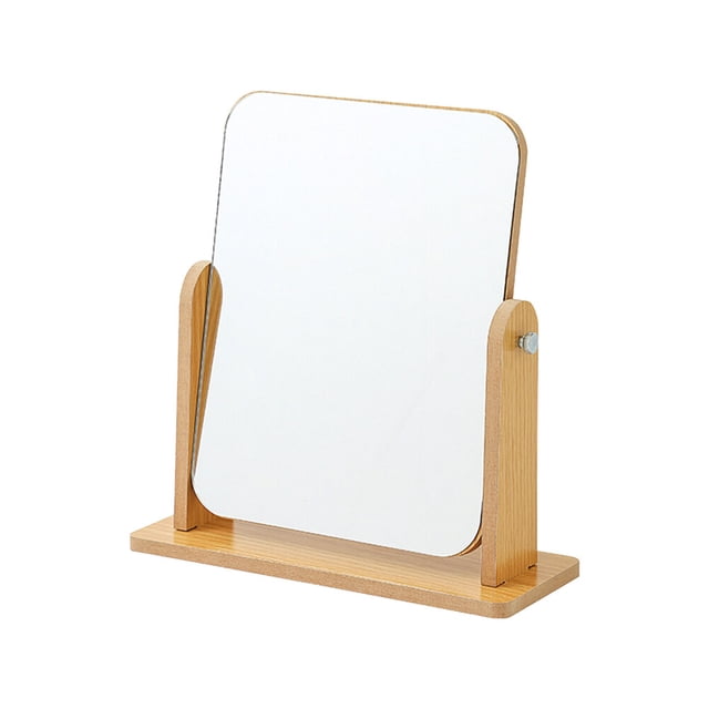 Shisuyan Miroir de Table en Bois Rotatif Miroir de Maquillage Angle Réglable Support Miroir