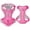 Hot Pink, variant on PawWave No Pull Dog Harness with Hidden Tracking Tag Holder, Soft Padded Reflective Vest with Car Safety Leash Set for Small Medium Large Dogs