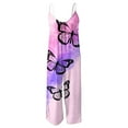 thumbnail image 5 of Women Print Jumpsuit Pajamas Casual Sling Wide Leg Long Pants, 5 of 6