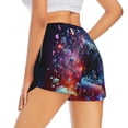 thumbnail image 3 of Bixox Women's Outer Space Floating Numbers And Letters pattern 2 in 1 Running Shorts - Lightweight Athletic Workout Gym Yoga Shorts Liner with Pockets - Large, 3 of 5
