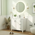 thumbnail image 3 of PULUOMIS 36" Bathroom Vanity with Sink Combo, Single Sink Bathroom Vanity with 3 Drawers and 2 Soft Close Doors, Freestanding Bathroom Vanity with Ceramic Sink, White, 3 of 8