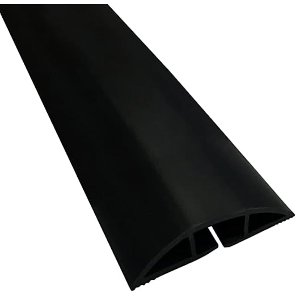 Floor Cable Cover - 10 Ft Black Duct Cord Protector Covers Cables, Cords,  Or Wires - 3 Channel On Floor Raceway For Sidewalks Or Walkways (10 Ft) :  Target