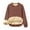 Coffee, variant on ATOYSOY Women's Oversized Solid Casual Long Sleeve Pullover Sweatshirts Cute Cotton Tops Beige L