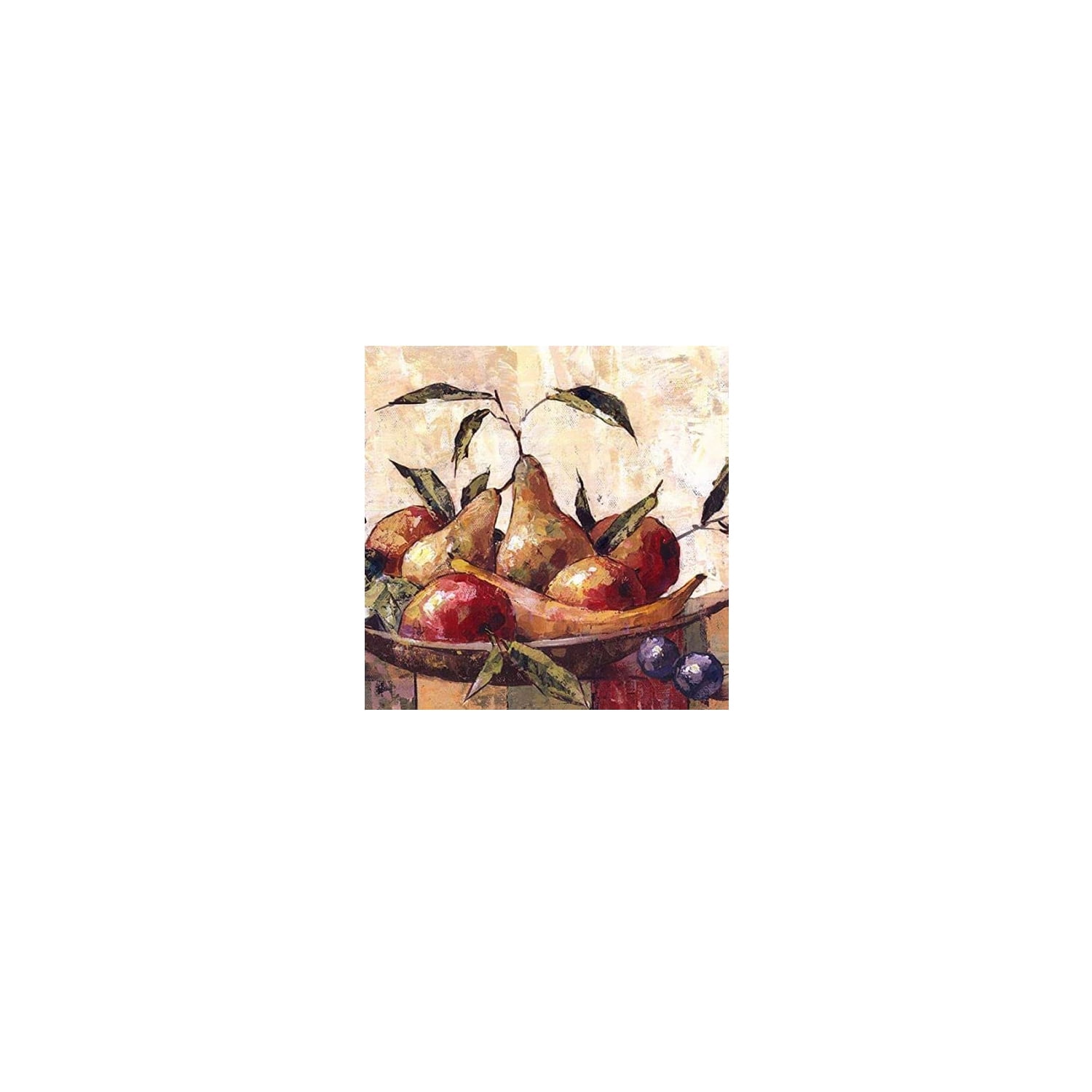 Wallpaper Border Fruits Pattern Pears Apples Plates Grape for Kitchen