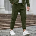 thumbnail image 2 of KeShDi Cargo Sweatpants Men Army Pants Casual and Fashionable Solid Color Pocket Drawstring Elastic Waist Workwear Pants Army Green XL, 2 of 6