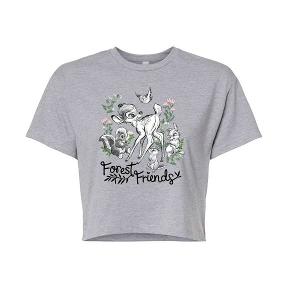 Bambi - Forest Friends - Juniors Cropped Cotton Blend T-Shirt