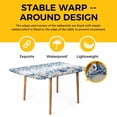 thumbnail image 4 of Blue Coastal Starfish Table Cloths for 5 Foot Rectangle Tables, Beach Nautical Shell Eucalyptus Ocean Patio Waterproof Elastic Fitted Tablecloths, Washable Rectangular Table Cover for Camping, 4 of 8