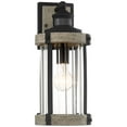 thumbnail image 2 of John Timberland Stan Rustic Farmhouse Outdoor Wall Light Fixture Gray Faux Wood Black Motion Sensor 15 1/2" Clear Ribbed Glass for Post Exterior Barn, 2 of 9