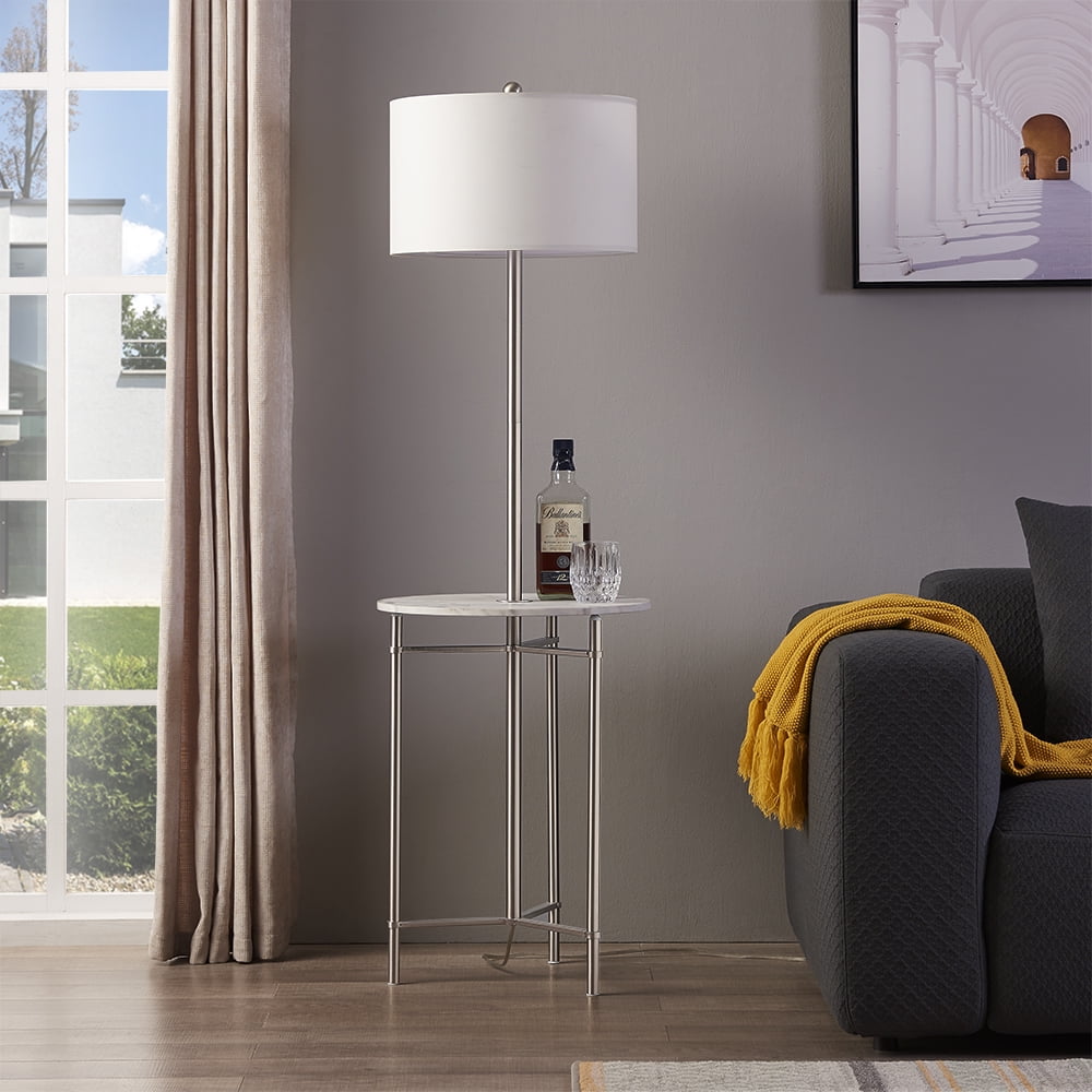 ROSEN GARDEN Floor Lamp, Standing Reading Light with Coffee Side Table