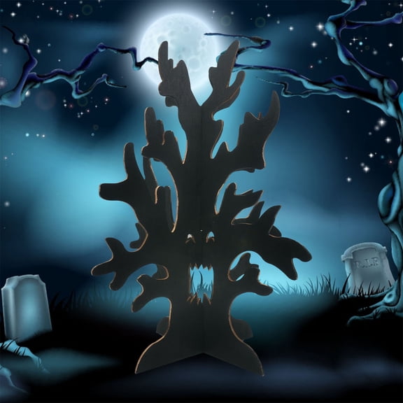 Desktop Decor,Halloween Wooden Lighting Wooden Cat Festive Atmosphere Ornament Pendant